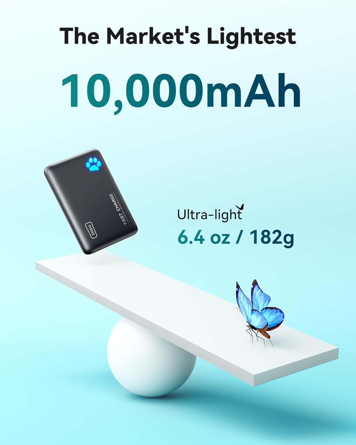 INIU Portable Charger, Lightest 10000mAh 22.5W PD Power Bank, USB C in&Out Fast Charging Battery Pack, External Phone Powerbank Compatible with iPhone 16 15 14 13 Samsung S22 S21 Google iPad etc - Image 2