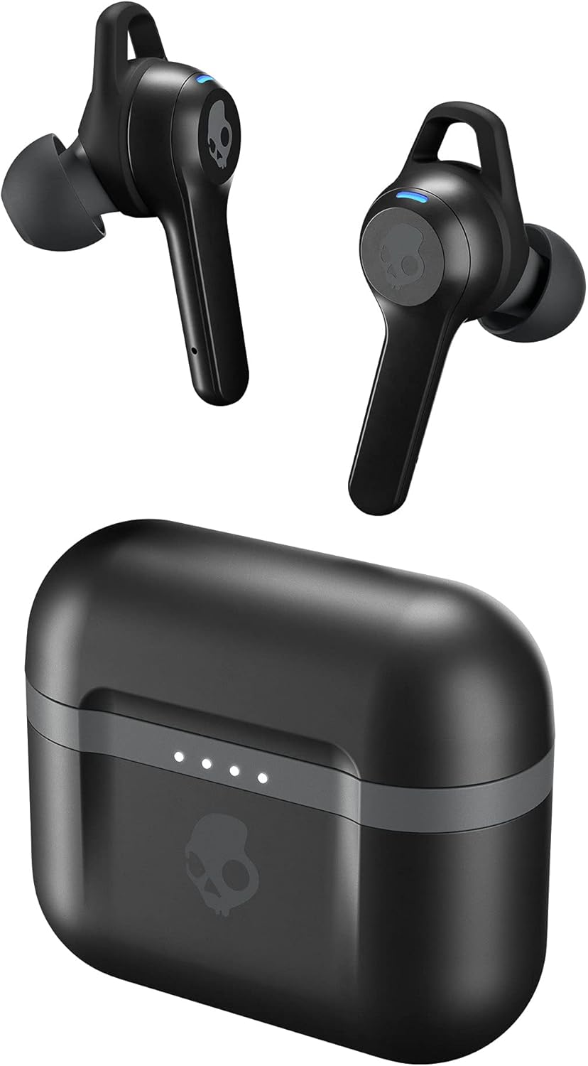 Skullcandy Indy Evo In-Ear Wireless Earbuds, 30 Hr Battery, Microphone, Works with iPhone Android and Bluetooth Devices - Black
