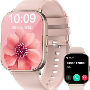 Smart Watch, 2.01” HD Smart Watches for Women, Fitness Tracker Watch with Blood Pressure/Heart Rate/Sleep Monitor, Bluetooth 5.2 Smartwatch for Android/iOS Phones, IP67 Waterproof Sport Watch (Pink)