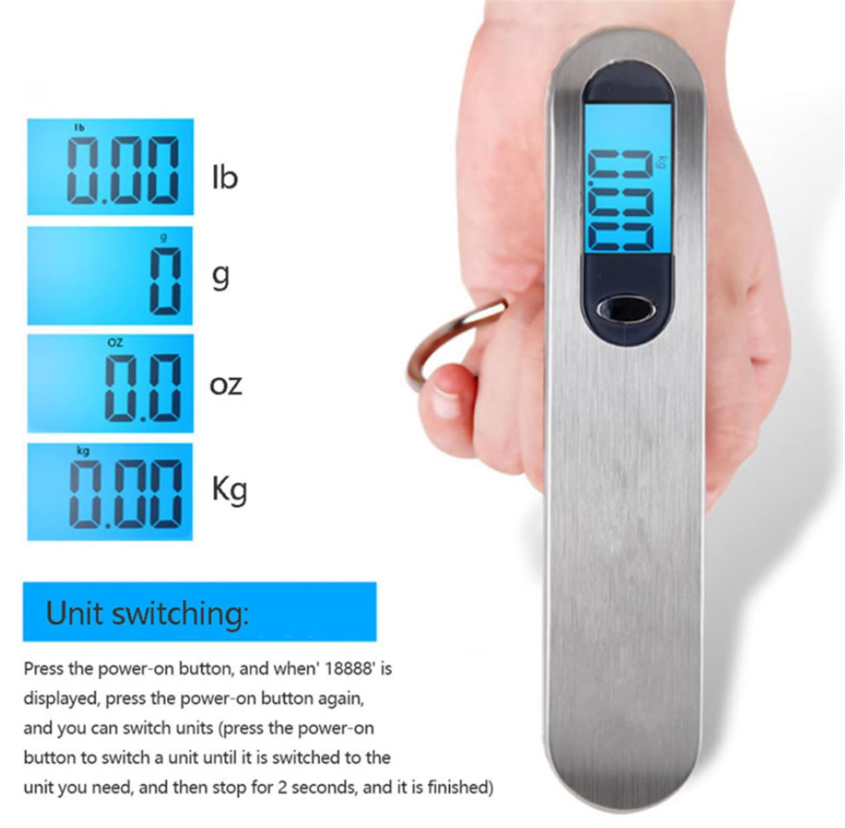 Luggage Scale 50kg/110LB, TXY Portable LCD Display Electronic Scale Weight Balance Suitcase Travel Bag Hanging Steelyard Scale Tool with Hook - Image 2
