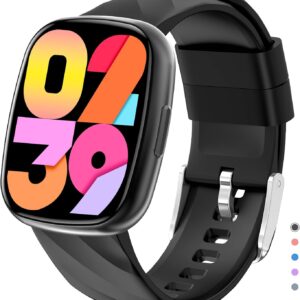 Smart Watch for Kids, Kids Fitness Tracker Watch for Boys Girls Ages 5-15, Activity Tracker, Heart Rate Sleep Monitor, IP67 Waterproof, Pedometer, Sport Modes, Puzzle Game, S60K Black