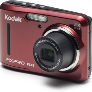 Kodak PIXPRO Friendly Zoom FZ43-RD 16MP Digital Camera with 4X Optical Zoom and 2.7" LCD Screen (Red)