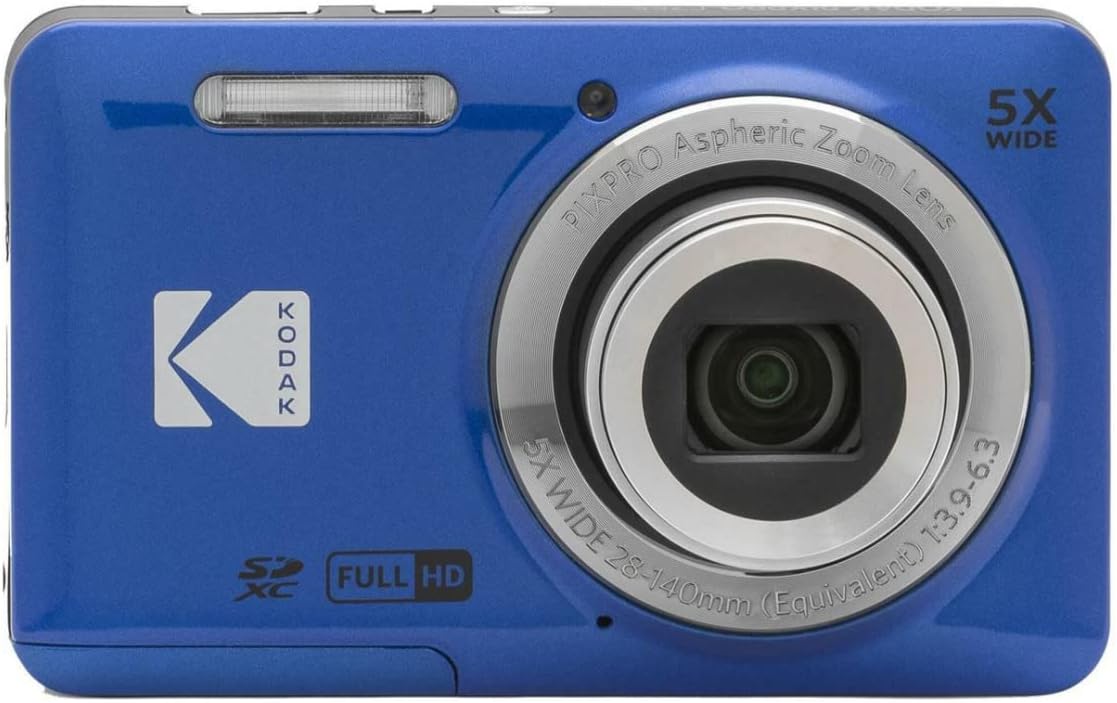 KODAK PIXPRO Friendly Zoom FZ55-BL 16MP Digital Camera with 5X Optical Zoom 28mm Wide Angle and 2.7" LCD Screen (Blue) Bundle with Protective Case, 32GB Memory Card (3 Items) - Image 2