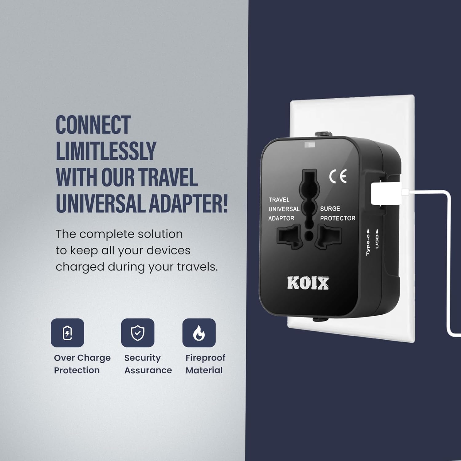 Universal Travel Adapter - All-in-one Worldwide Plug Adapter & Converter for Travels - International Power Adapter - USB and USB C Ports - Universal Charger - Compatible with Apple Devices - Image 2