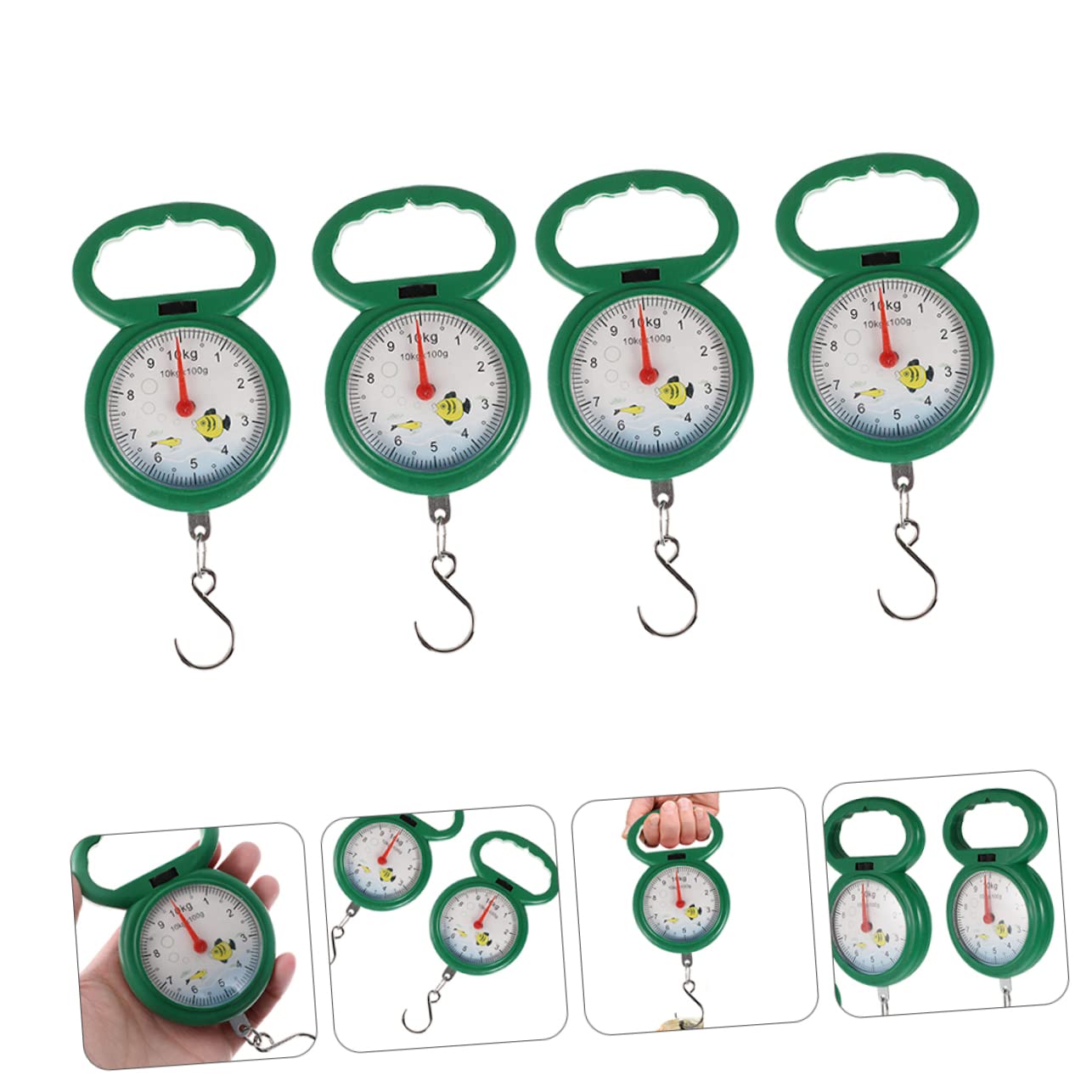 Zerodeko 4pcs Portable Spring Scale Spring Balance Scales Spring Scales Hanging Spring Scale Weighing Scale for Luggage Food Vegetables Spring Scale Digital Fishing Plastic Travel Handheld - Image 4