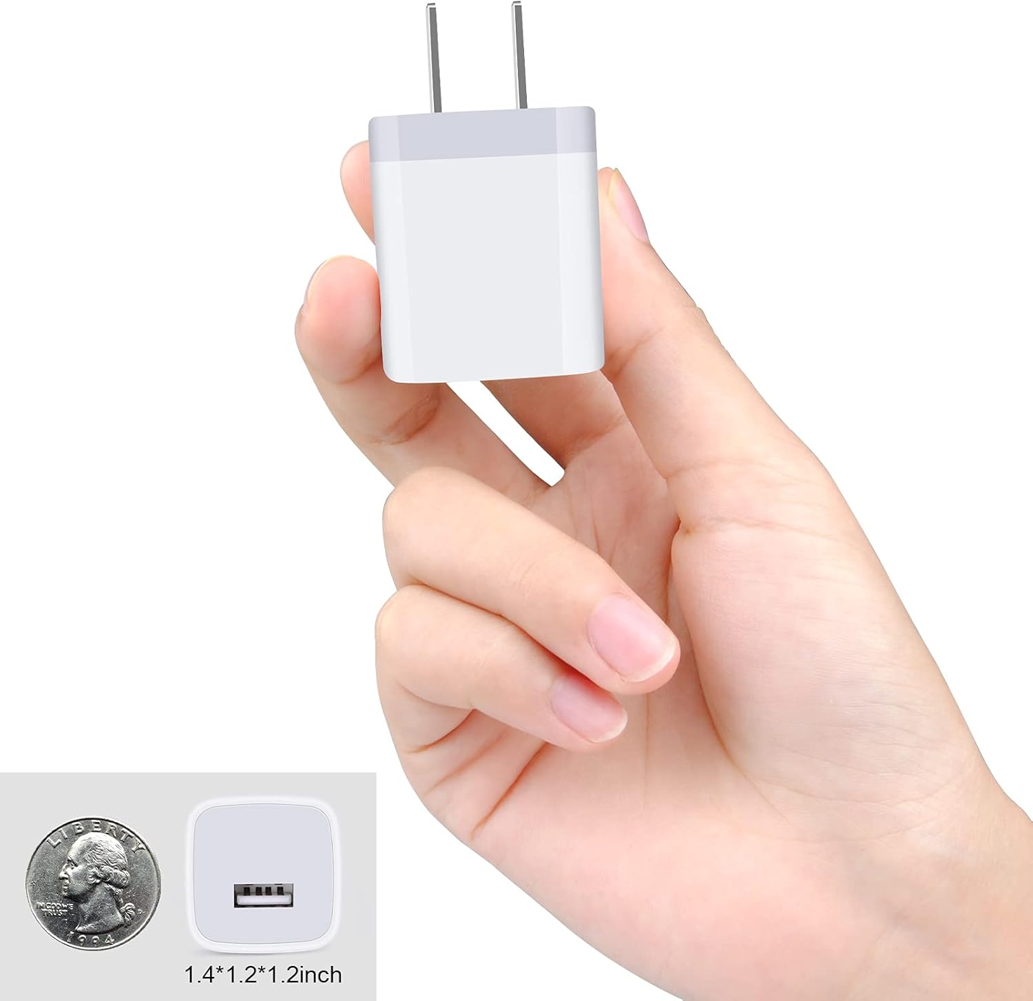 iPhone Charger Block, Plug in Phone Charger, Sicodo 4Pack Single Port USB Wall Charger Fast Charging Adapter Cube Box for iPhone 16 15 14 13 SE(2020) 12/11pro/XS/XS Max,Samsung Galaxy S24/S23/S22,LG - Image 6