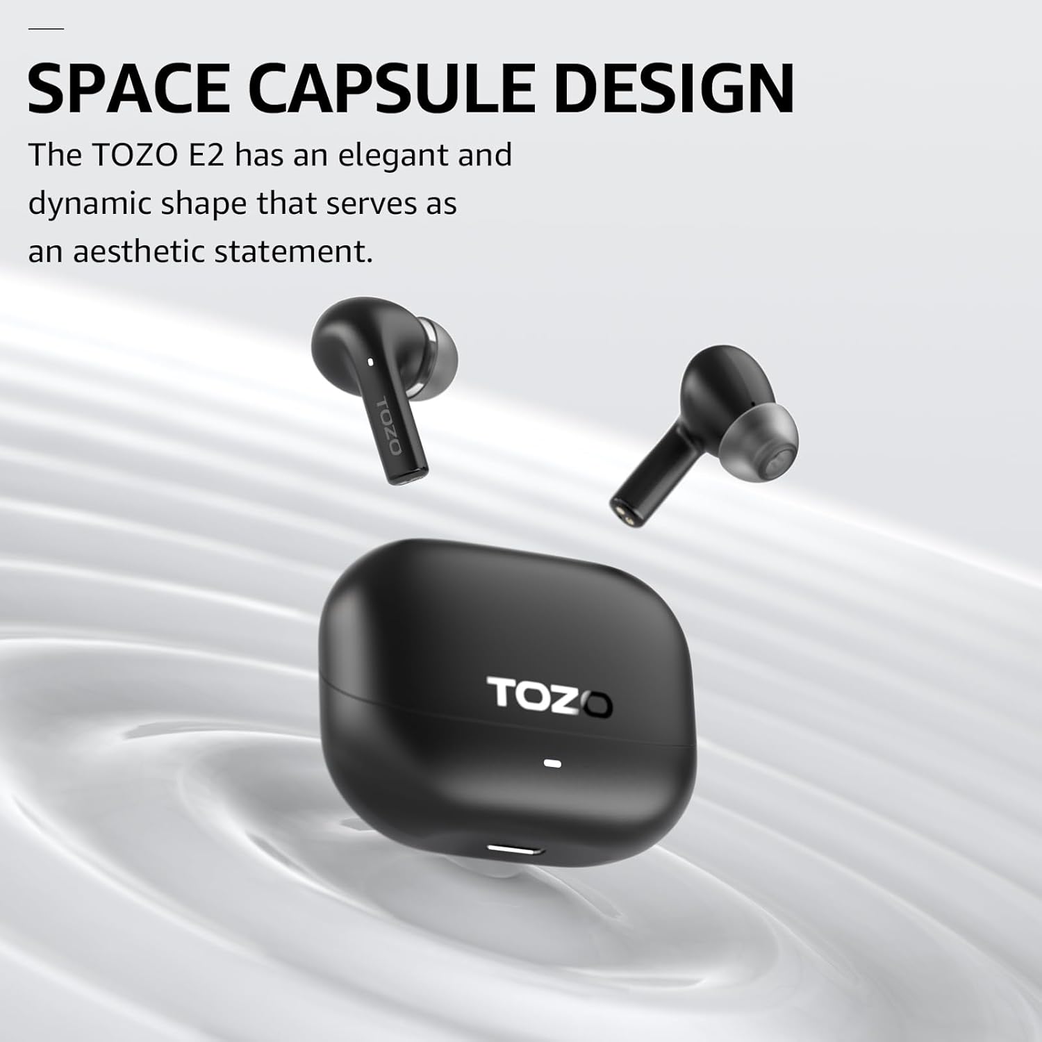 TOZO E2 Wireless Earbuds with Call Noise Cancellation, App Customize 32 EQs, 10mm Drivers with Powerful Bass, 30H Playtime, 2 Mics for Clear Calls, Bluetooth 5.3 Headphones, Comfort Fit in-Ear Headset - Image 2