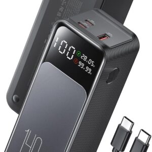 Power Bank, 27000mAh 140W USB C Laptop Portable Charger, PD QC Fast Charger 3-Output External Battery Pack for Laptop MacBook Dell XPS iPad Tablet Steam Deck iPhone 16 15 14 Pro Samsung etc