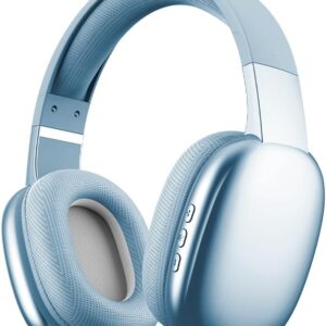 Gabba Goods Wireless Over Ear Bluetooth Headphones with Microphone - Wireless Headset -Noise Reduction - Bluetooth, Wired,Built in Micro SD for Travel, Home, Work TV,PC,Gaming,Cellphone (Blue)