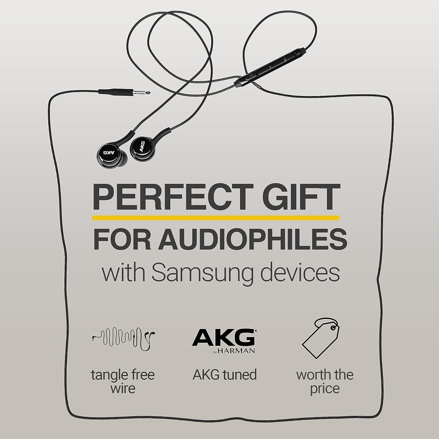 Samsung AKG Earbuds Stereo Headphones 3.5mm for Samsung Galaxy S10 S10e S9 S8 Plus A31 A71 Wired Earphones - Designed by AKG - with Microphone and Volume Buttons (Black) - Image 2