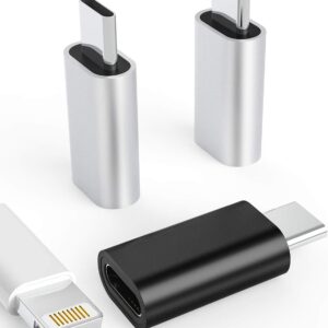 3Pack Lightning Female to USB-C Male Adapter, Type Charging for iPhone 11, iPad Pro, Samsung Galaxy S20, Note 10, LG V50, HTC U12, Nexus 5X, 6P, Pixel 4 - Universal Compatibility