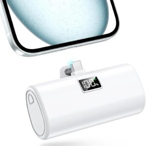 Portable Charger for iPhone 15 16 Power Bank, 6000mAh USB-C Portable Phone Charger with Fast Charging (20W), Mini Battery Pack for iPhone 15 Pro/15 Plus/15 Promax/Samsung/Huawei Andriod - White