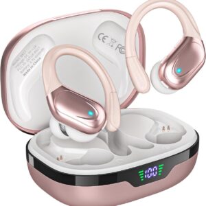 Wireless Earbuds Bluetooth Headphones 80hrs Playback Ear Buds Power Display with Noise Canceling Mic Headsets for Sports/Workout/Running