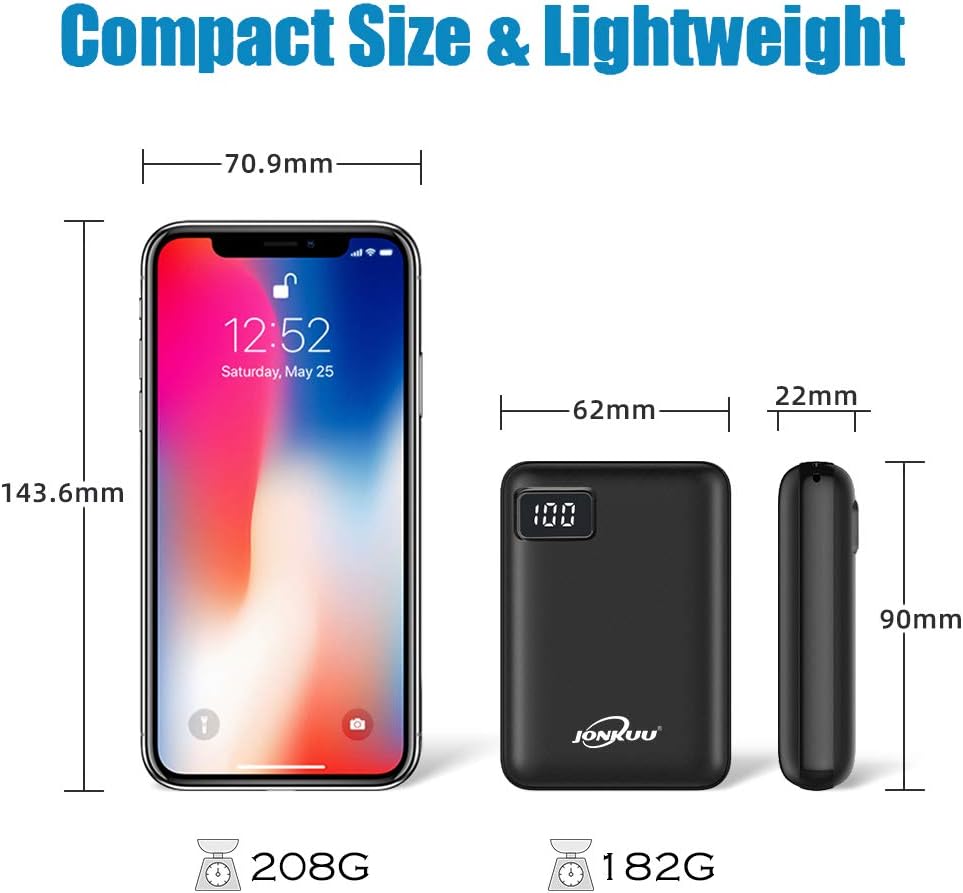 Pocket Size Battery Pack for Heated Vest, 5V 2.4A Heated Jacket Power Bank, 10000mah LED Display USB C Rechargeable Portable Charger for iPhone, Android etc. - Image 4
