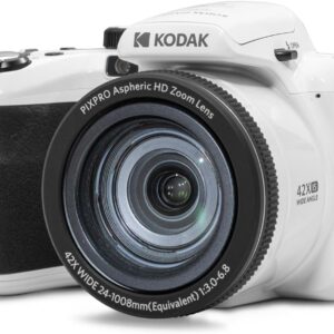KODAK PIXPRO AZ425-WH 20MP Digital Camera 42X Optical Zoom 24mm Wide Angle Lens 1080P Full HD Video Optical Image Stabilization Li-Ion Battery 3" LCD Vlogging Camera (White)