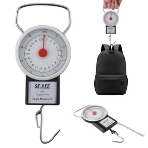 Weighing Scales for Luggage, Manual Luggage Scale 22kg Portable Travel Scales for Luggage Weight Scale with 1m Tape and Adjustable Scale Hanging Suitcase Scales for Package Weighing
