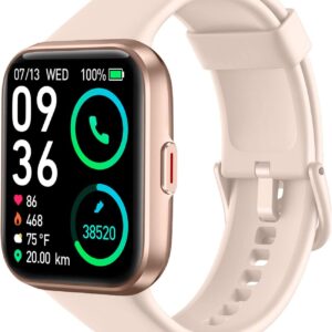 SKG Smart Watch for Men Women Android iPhone, with Alexa Built-in & Bluetooth Call(Answer/Make Call) 1.69" Fitness Tracker with IP68 Waterproof, 60+ Sports, Heart Rate SpO2 Monitor, V7 Pro