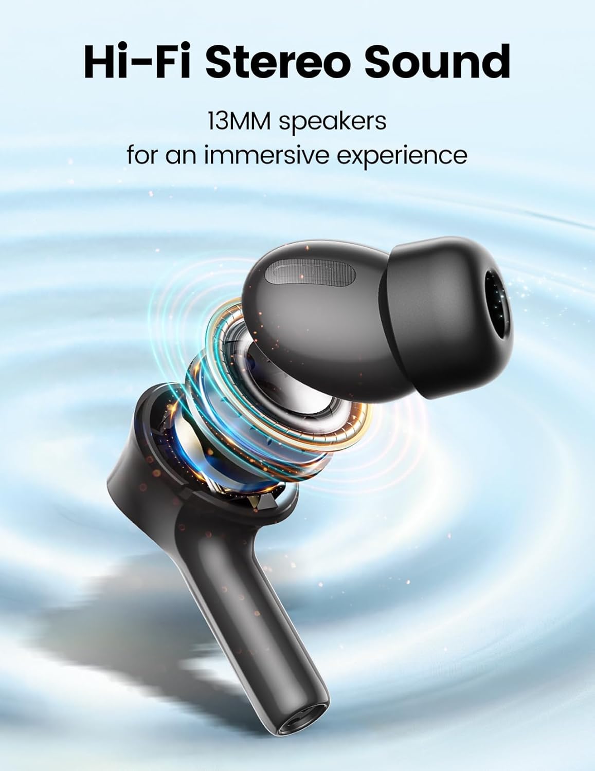 Wireless Earbuds Bluetooth 5.3 Headphones with LED Touch Screen 50H Playtime Deep Bass Stereo Ear Buds with Mic IPX7 Waterproof in Ear Earphones for Pad Tablet Laptop Android/iOS Phones - Image 3