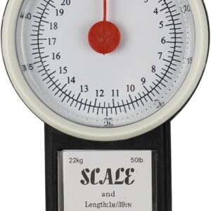 JSHANMEI Digital Hanging Scale Mechanical Kitchen and Fishing Scale Multi-Purpose Portable Hand Held Dial Weight Scale with Tape Measure (50 Lbs / 22Kg)