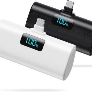 [2-Pack]Portable Charger for iPhone 16 Series,Upgraded 5200mAh PD USB C Power Bank Built-in USB-C Connector, Battery Pack Compatible with iPhone 16/16 Plus/16 Pro/16 Pro Max/15 Series,Samsung,Android