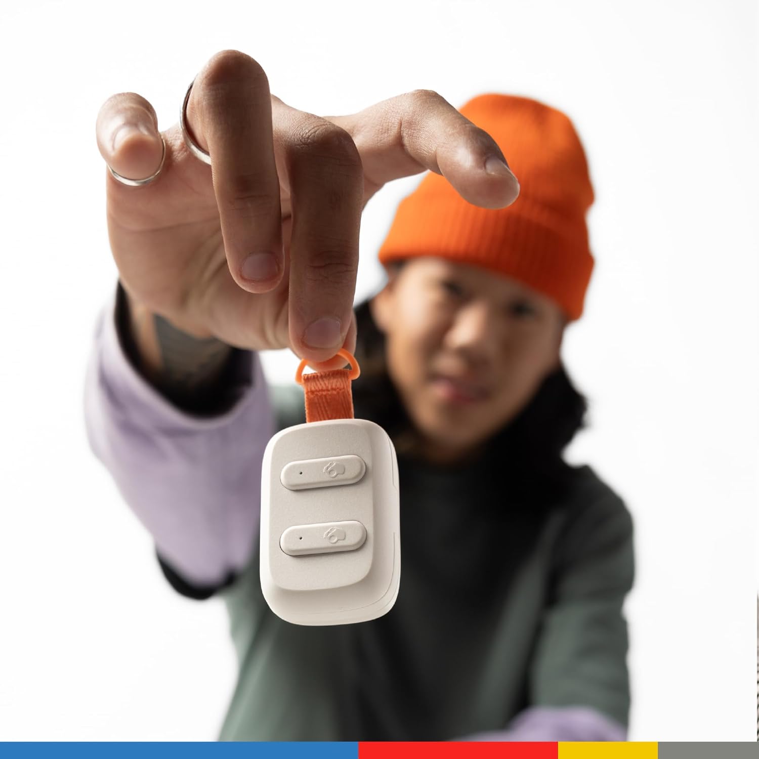 Skullcandy Dime 3 In-Ear Wireless Earbuds, 20 Hr Battery, Microphone, Works with iPhone Android and Bluetooth Devices - Bone/Orange Glow - Image 5