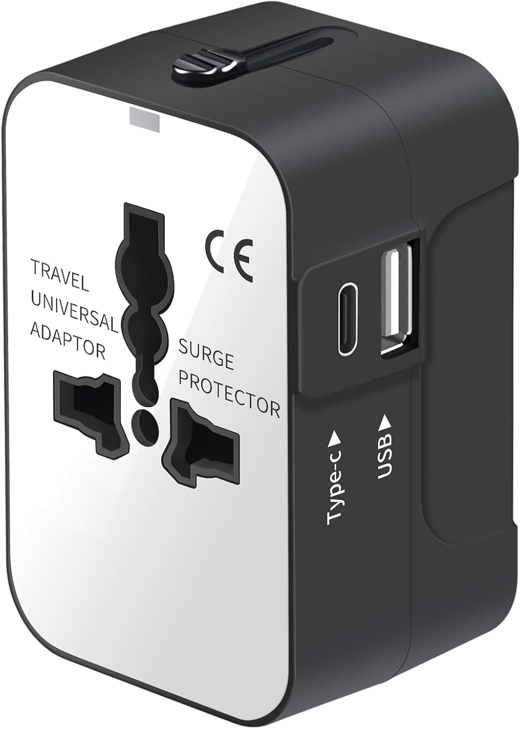 Travel Adapter, Worldwide All in One Universal Travel Adapter Wall Charger AC Power Plug Adapter with USB Type C Charging Ports for USA EU UK AUS, White