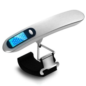 Utility Bathroom Scale Portable Electronic Scale LCD Digital Luggage Scale Home Stainless Steel Express Suitcase Travel Bag Hanging Scale Hook Weighing