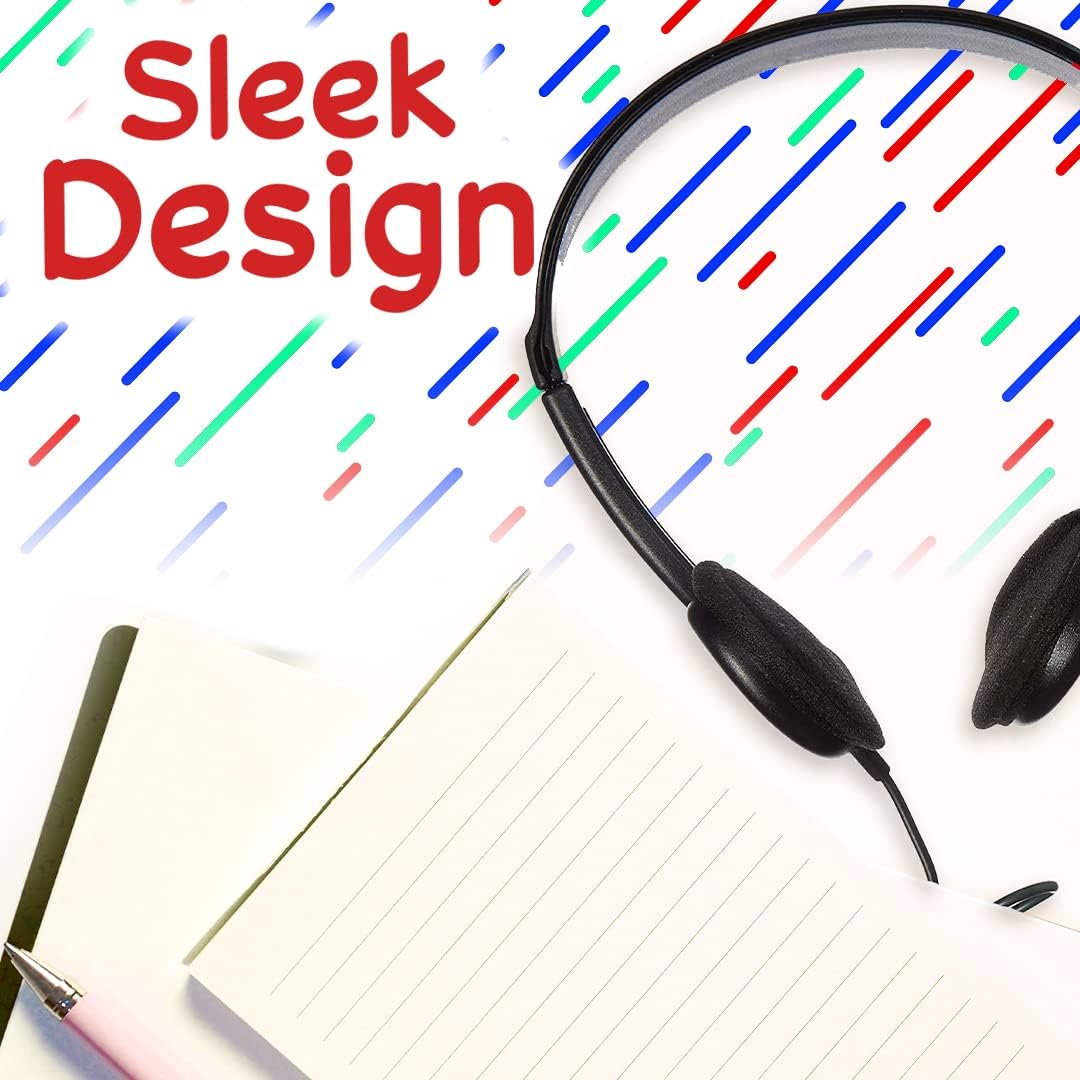 Maxell - 190319 Stereo Headphones - 3.5mm Cord with 6-Foot Length - Soft Padded Ear Cushions, Adjustable Headband for Comfort - Sleek, Lightweight, Wired for Reliable Connection – Black - Image 5