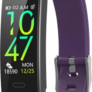 ZURURU Fitness Tracker with Blood Pressure Heart Rate Sleep Health Monitor for Men and Women, Upgraded Waterproof Activity Tracker Watch, Step Calorie Counter Pedometer Purple