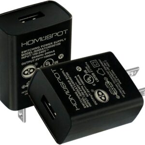 HomeSpot UL Listed Universal US 5V1A USB Wall Charger Plug in-Door Power AC Adapter for Travel Office Home Use - 2 Pack