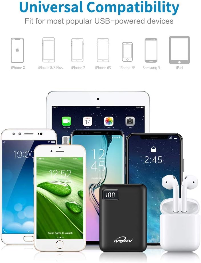 Pocket Size Battery Pack for Heated Vest, 5V 2.4A Heated Jacket Power Bank, 10000mah LED Display USB C Rechargeable Portable Charger for iPhone, Android etc. - Image 3