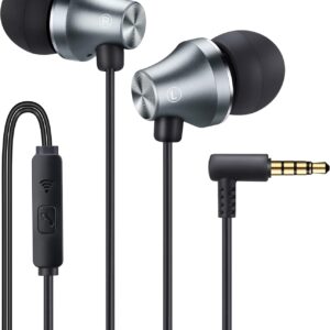 iRAG A101 Wired Earbuds Headphones for School Noise Isolating in-Ear Earphones with Microphone Remote with 3.5mm Plug in Audio Jack (Gun Metal)