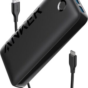 Anker Power Bank, 20,000mAh Portable Charger with USB-C Fast Charging, Works for iPhone 15/15 Plus/15 Pro/15 Pro Max, iPhone 14/13/12 Series, Samsung, iPad Pro, AirPods, Apple Watch, and More