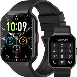 Smart Watch, 1.96" HD Smartwatches for Men Women, (Answer/Make Calls), IP68 Waterproof Fitness Watch, Heart Rate/Sleep/SpO2 Monitor, Fitness Tracker with 113+ Sport Modes, for iOS/Android (Black)