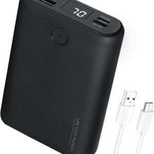 TIDEWE Power Bank, Rechargeable Battery Pack for Heated Vest, Jackets, Pants and Seat Cushion Cover, USB-C 10000mAh Portable Charger with Dual Output Port for iPhone, Samsung Galaxy, and More