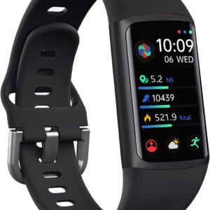 FITVII FINO 2 Slim Fitness Tracker, Smart Watch with Blood Oxygen, Sleep Monitor, 24/7 Heart Rate & Blood Pressure, IP68 Waterproof Health Activity Trackers with Calories Step Counter for Women Men