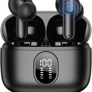 Wireless Headphones Bluetooth 5.4 Earbuds 42H Playtime LED Power Display Earphones IPX6 Waterproof in Ear Earbuds with 4 ENC Mic for Laptop Pad Android/iOS Phones