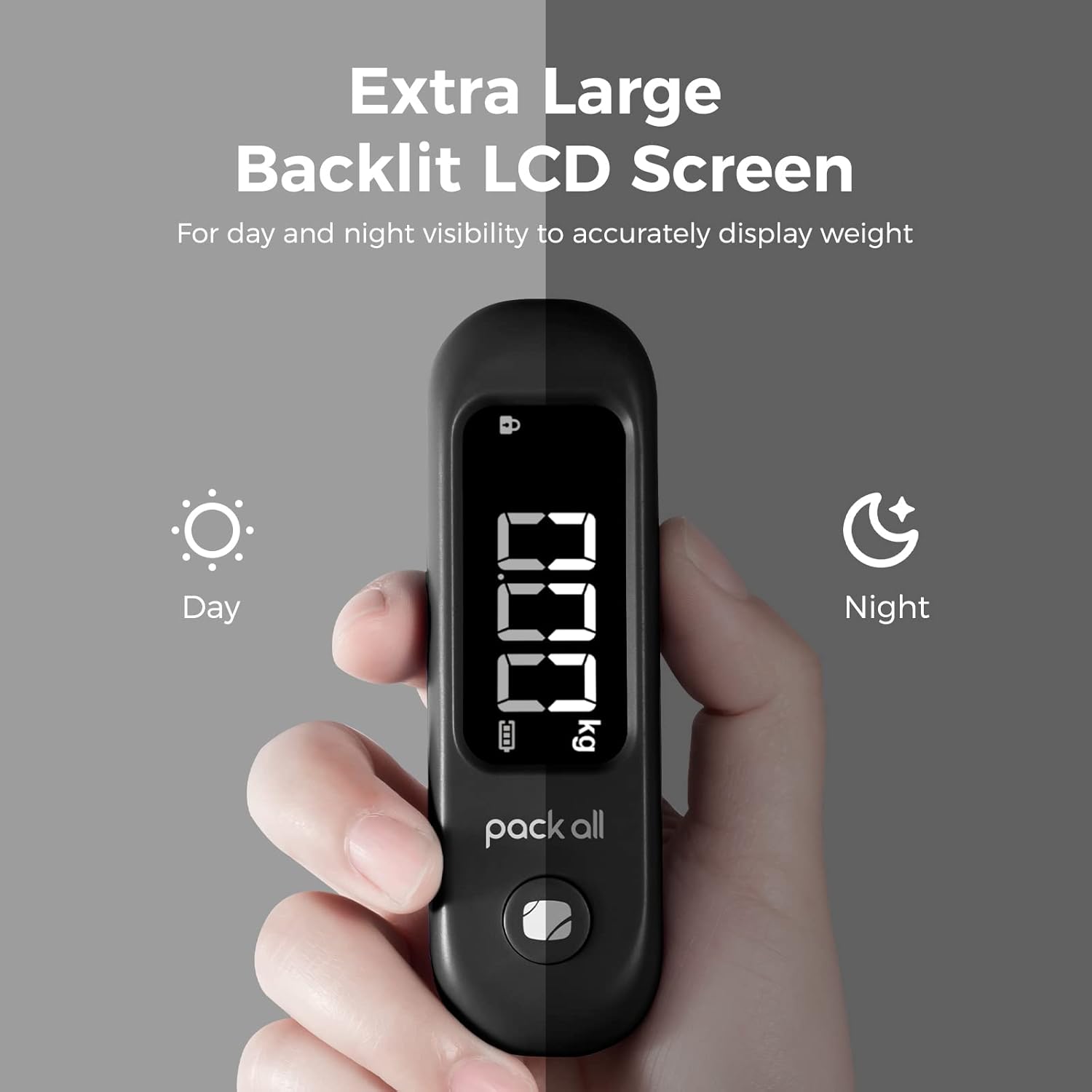 pack all 110 Lbs Luggage Scale, Digital Handheld Baggage Scale, Travel Suitcase Weight Scale with LCD Display, Battery Included, Black - Image 4