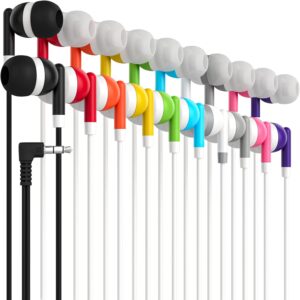 Maeline Bulk Earbuds with 3.5 mm Headphone Plug - 10 Pack Wholesale Bundle - Multi Color