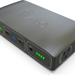 HALO Bolt 58830 mWh Portable Phone Laptop Charger Car Jump Starter with AC Outlet and Car Charger,usb - Grey