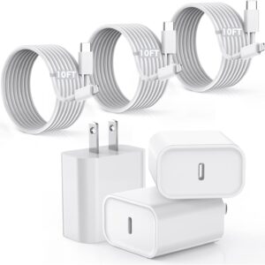 Fast Charger iPhone, 40W Dual Port Foldable USB-C Fast Wall Charger Block [MFi Certified] 2pack 10FT Extra Long TypeC to Lightning Cable Cord Fast Charging for iPhone 14/13/12/Pro/Max/11/XR/SE 2022