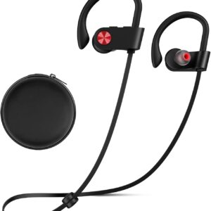 Bluetooth Headphones, Bluetooth 5.3 IPX7 Waterproof Wireless Sports Earbuds for Workout Gym, 16 Hrs Playtime Running Headphones with Noise Cancelling Mic, HiFi Bass Stereo in-Ear Earphones