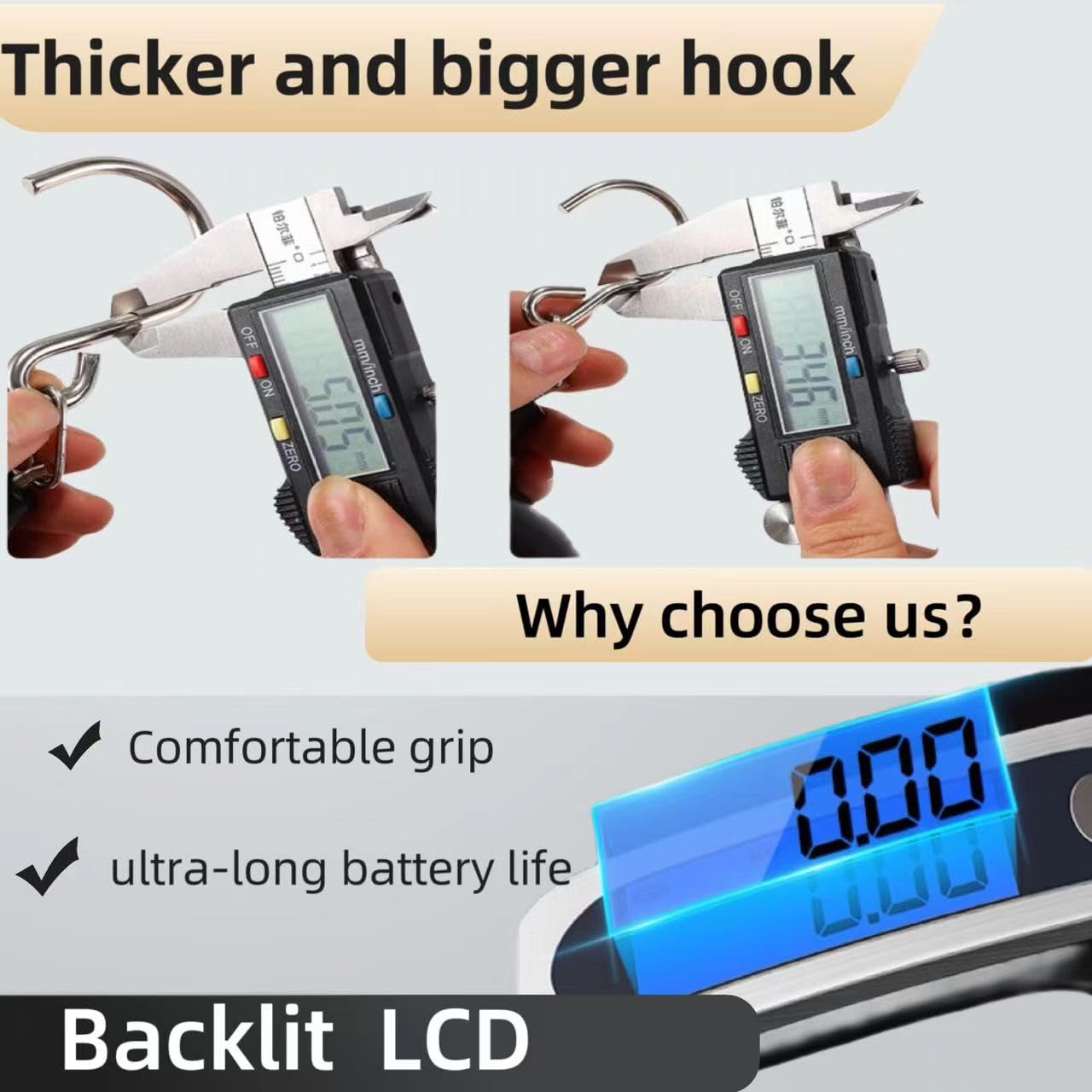 Travel Luggage Scale,USB Digital Hanging Baggage Scale for Travel,Suitcase Weight Scale with Hook for Travel Essentials,110 Pounds,Type-C Port Rechargeable - Image 4