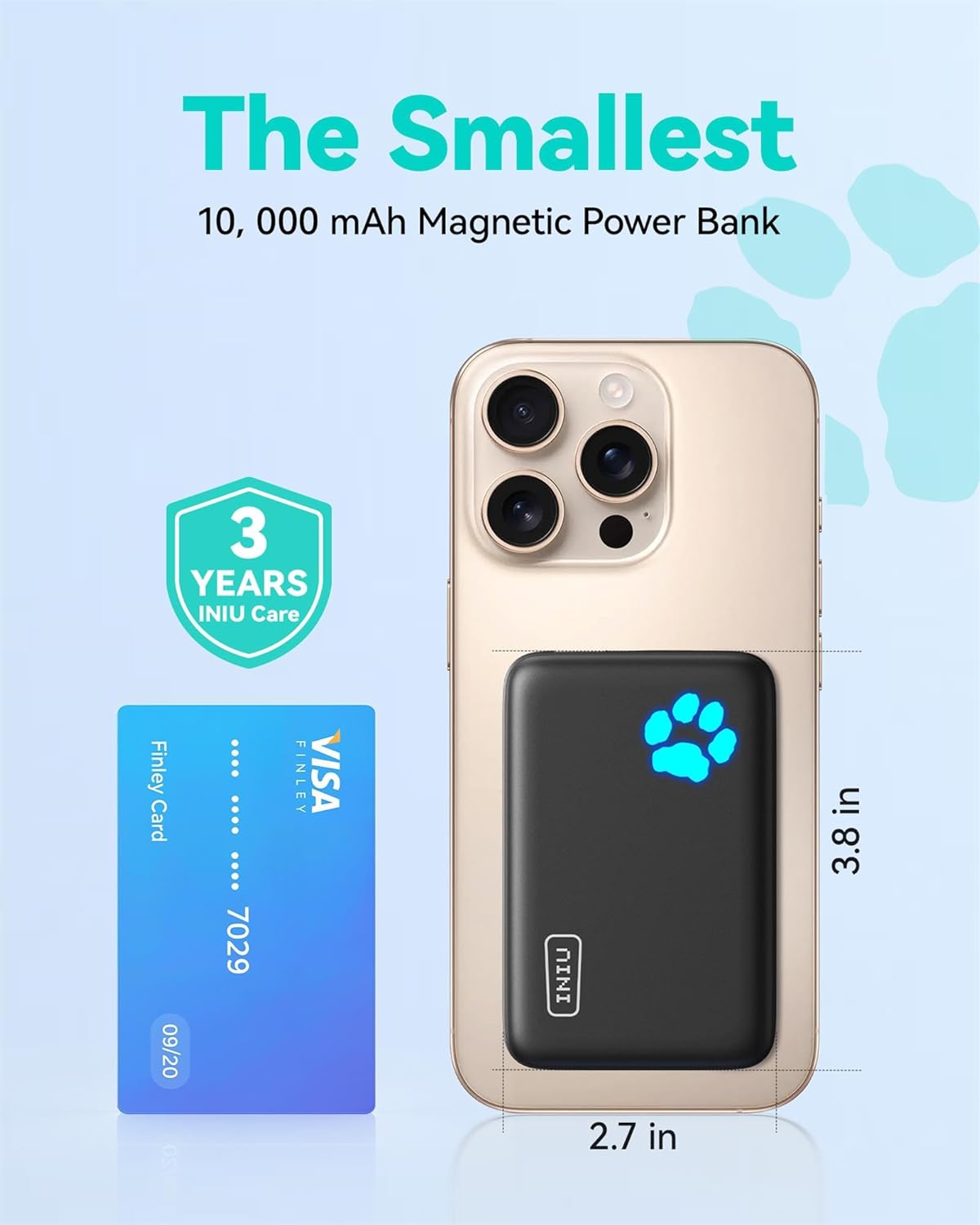 INIU for Magsafe Portable Charger, Small 10000mAh 20W PD Magnetic Power Bank, USB C in&Out Wireless Battery Pack Phone Charger, Only for iPhone 16/16 Plus/16 Pro/16 Pro Max, iPhone 15/14/13/12 Series - Image 2