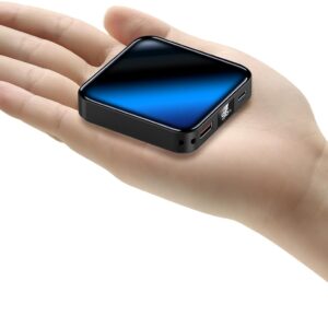 The Smallest and Lightest 10000mAh Small Power Bank，Fast charge Mini Portable Charger, USB C Input/Output with External Battery Pack, Smart LED Display，Suitable for iPhone, Samsung, iPad and tablets.