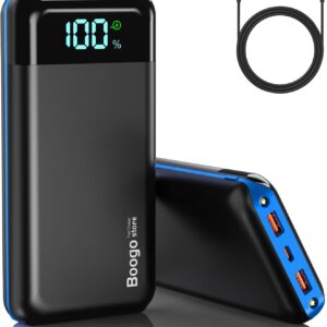 Portable Charger Power Bank 52800mAh Powerbank PD 30W and QC 4.0 Fast Charging Built-in Bright flashlight LED Display 2 USB 1Type-C Output External Battery Pack for iPhone, Samsung, iPad etc (blue)