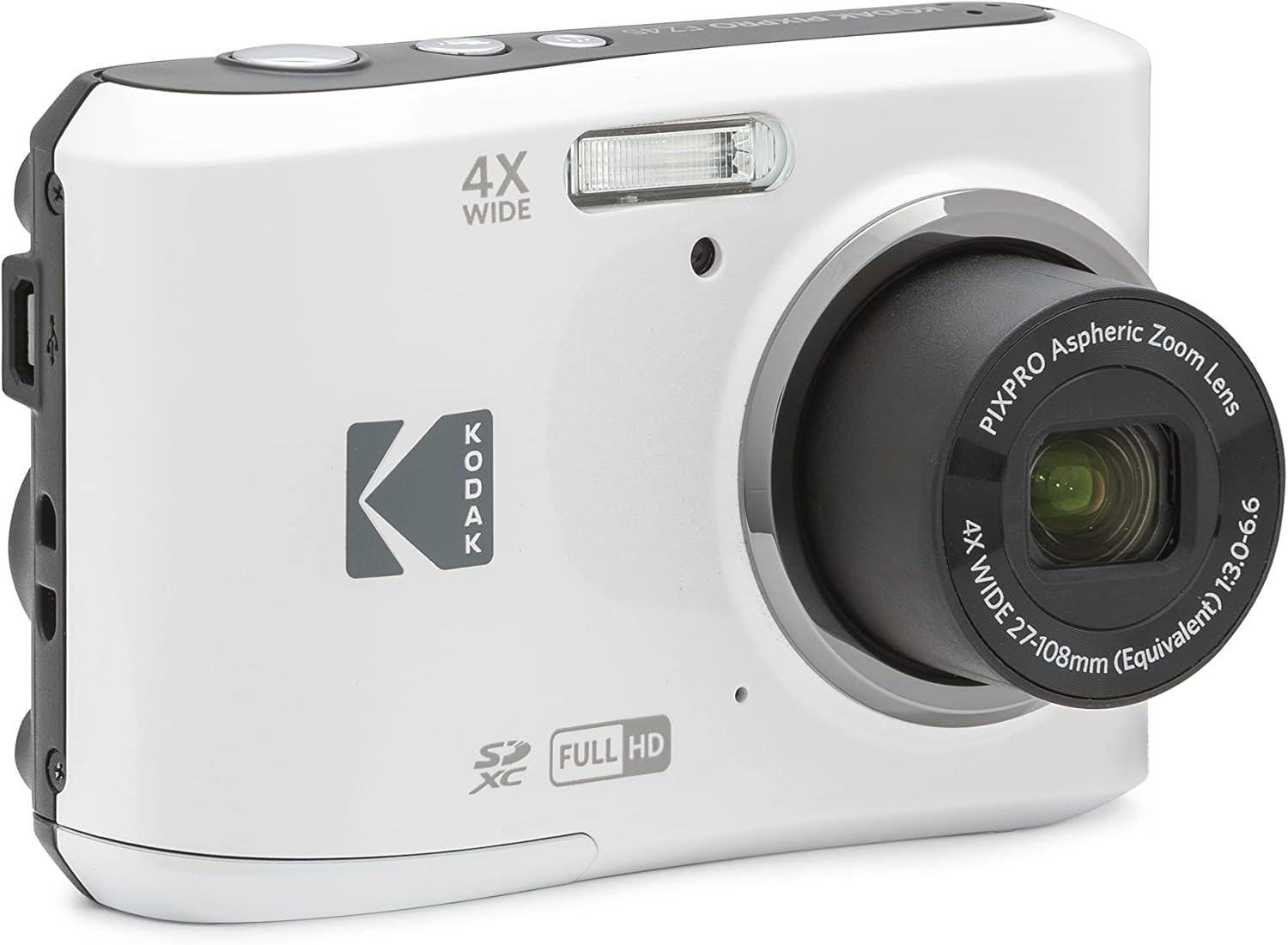 Kodak PIXPRO FZ45 Digital Camera + Black Point & Shoot Camera Case + Transcend 64GB SD Memory Card + Tri-fold Memory Card Wallet + Hi-Speed SD USB Card Reader + More! (White) - Image 3