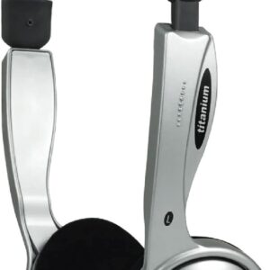 Koss KTXPro1 Titanium On-Ear Portable Headphones, Volume Control, Ultra Lightweigt Design, Silver Black and Blue