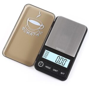 BOMATA 1000 g x 0.01 g Espresso Scale with Timer, Small & Thin Travel Coffee Scale, Mini Digital Scale Grams and Ounces with Silicone Mat, High Precision Pocket Scale.. CS150 0.01 g