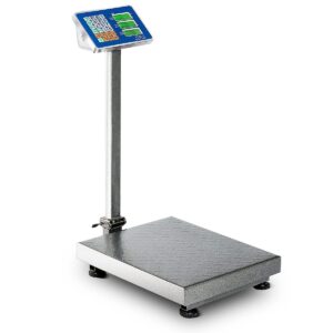 MEDIMALL 660lbs Foldable Electronic Scale, Computing Digital Scale w/LCD Display, AC/DC Power Supply & LB/KG Switchable, Large Floor Platform Scale for Weighing Luggage Mailing Warehouse Shipping